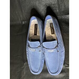 ALBERTO GUARDIANI Blue Suede Driving Loafer Shoes Sz 8 Made in Italy Men's 41 Eu